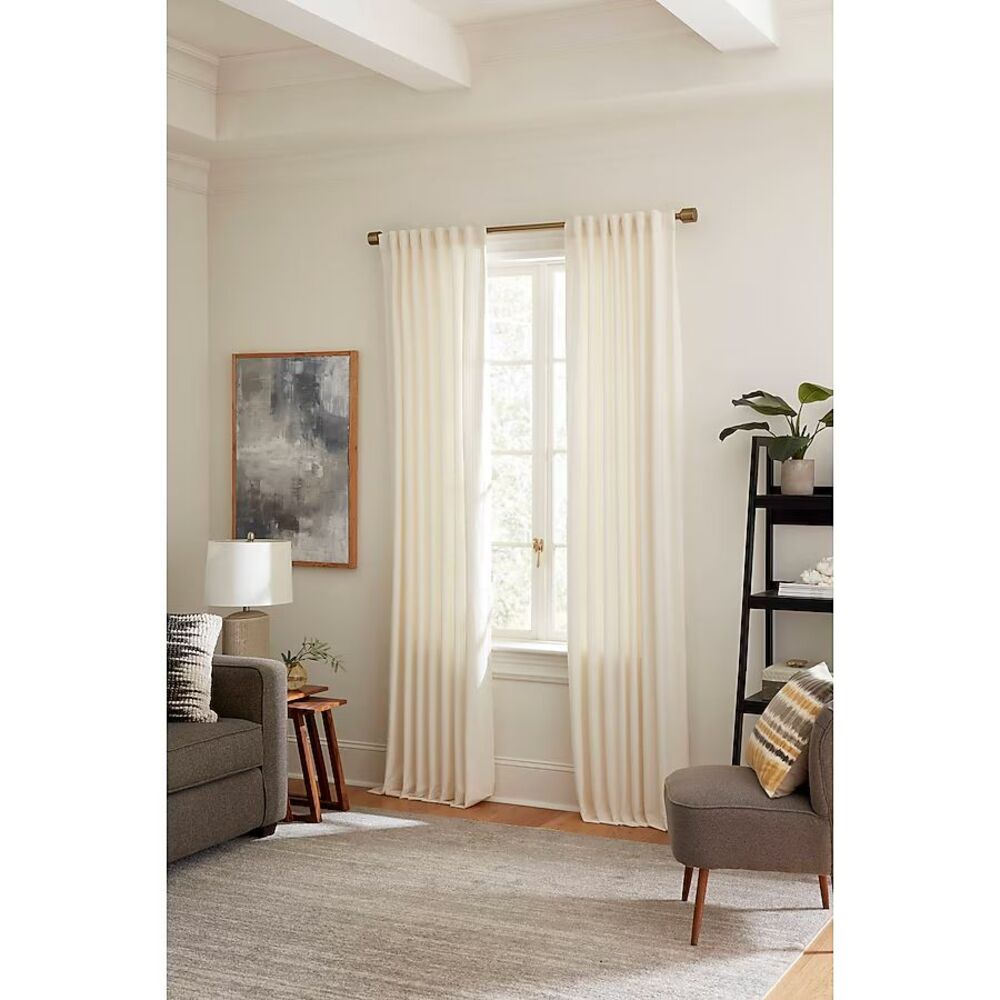 Allen + Roth Shavano 2PK Curtains 50x84 Ivory Linen Light Filtering 5030760